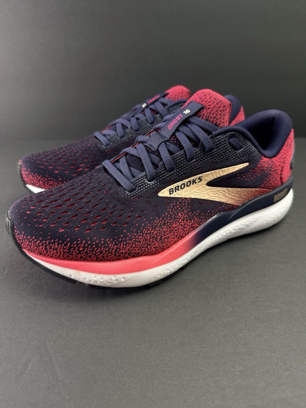 Brooks Ghost 16 Women’s 9 Blue Red Running Shoes Athletic Sneakers 1204071B422